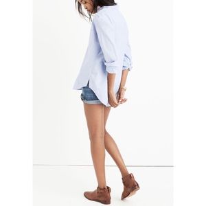 MADEWELL Oversized Boyshirt Blue Button Down Top